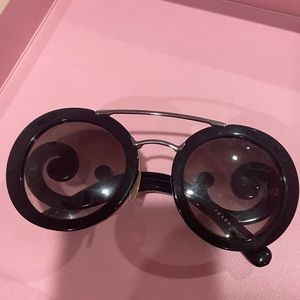 Prada Baroque Black Round Sunglasses